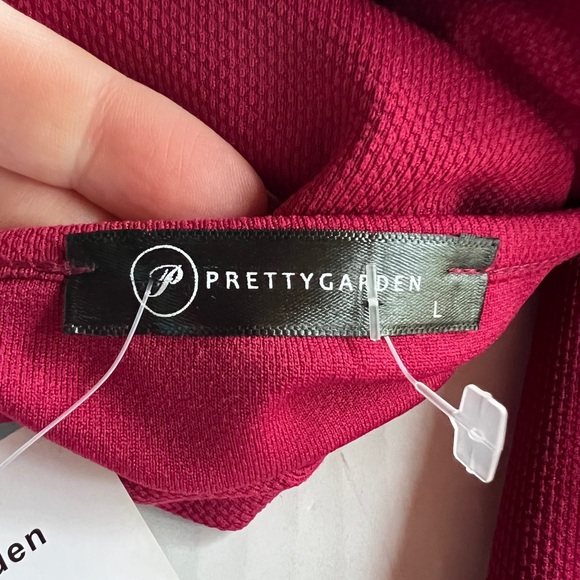 PRETTYGARDEN Women's Large 12-14 Long Sleeve Short Dress Crewneck Tie Waist NWT - Picture 10 of 13